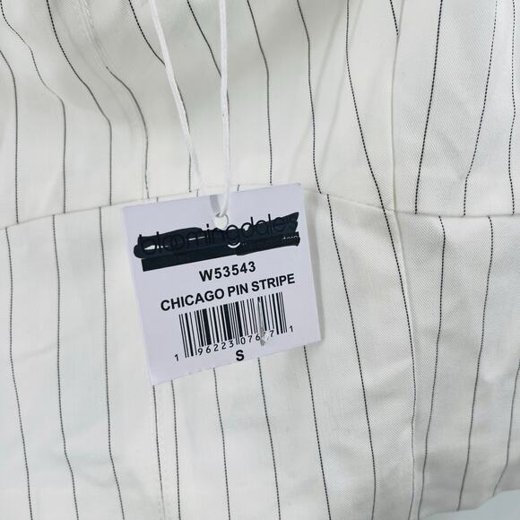 WALTER BAKER Tank Size Small Crop Chicago Pin Stripe NWT White Designer Luxury - Picture 5 of 14